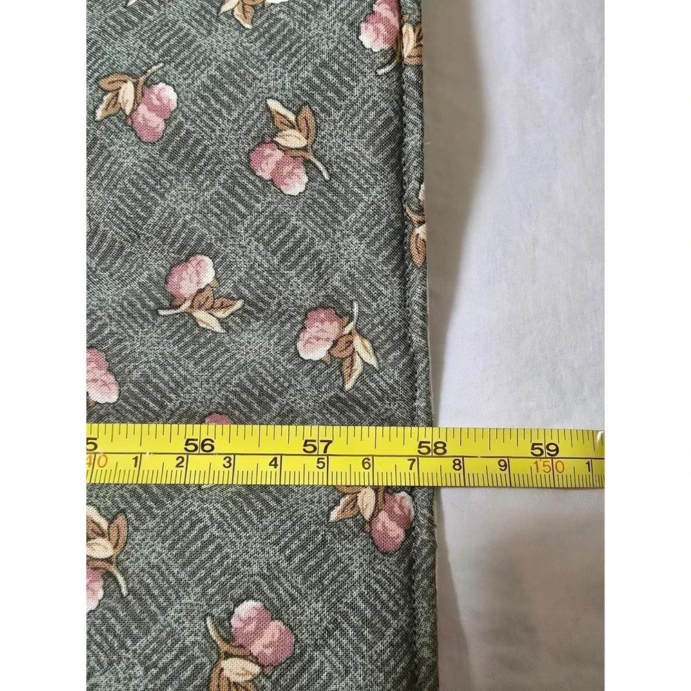 New Handmade Patchwork Quilt Pink Floral Green Folk Art Full Throw Blanket /0188